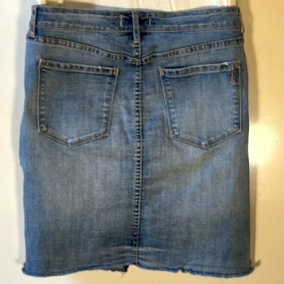 Vintage America SZ 6 Embroidered Blue Jean Denim Wonderland Skirt Boho Western - Picture 9 of 14